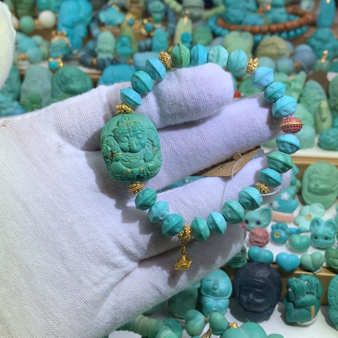 绿松石18K金镶嵌手链