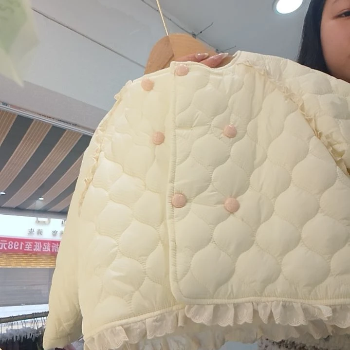 团子家双排扣棉衣