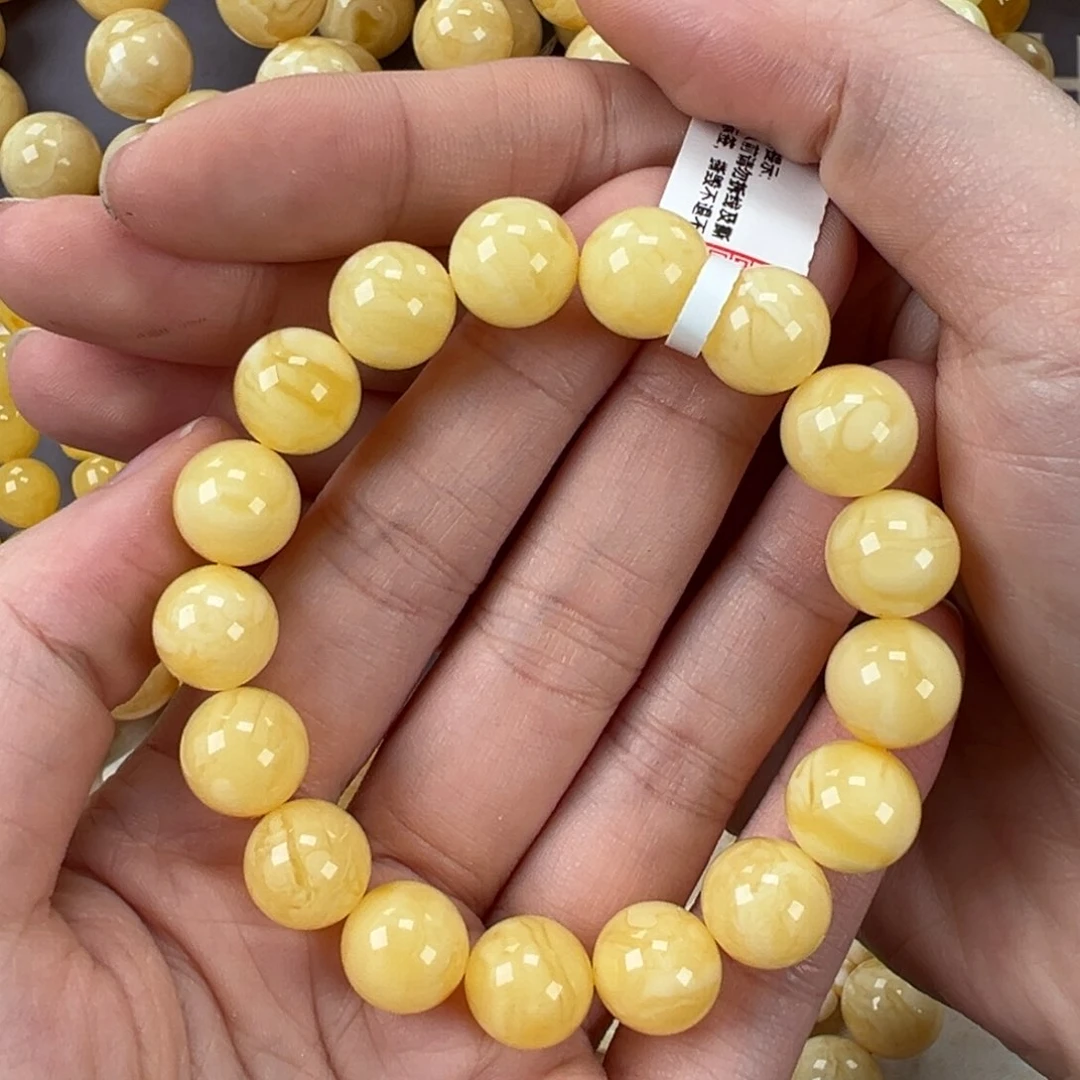 琥珀手链未镶嵌15.52圆珠