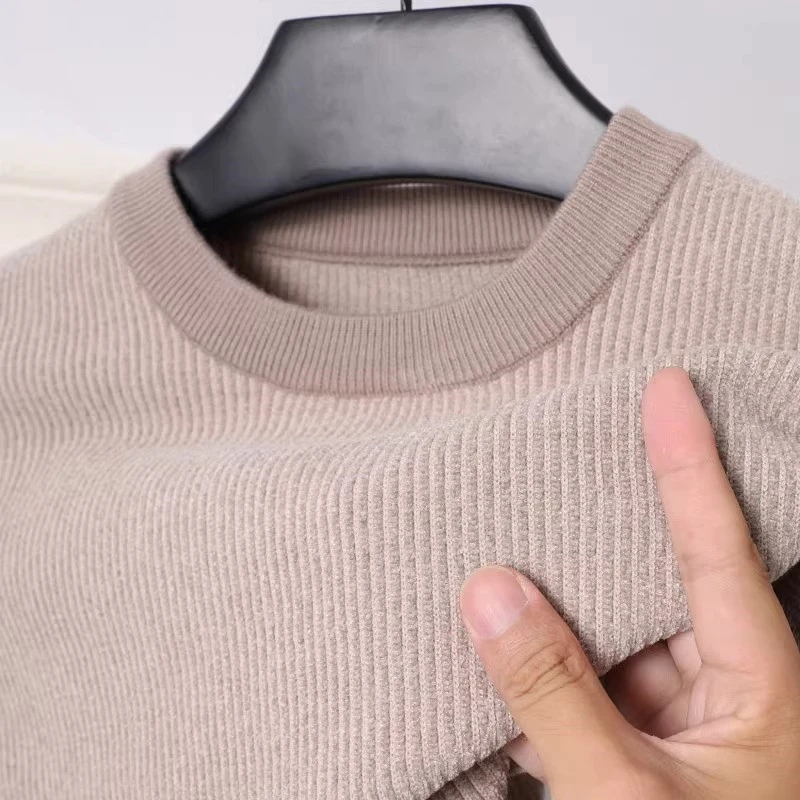 男士毛衣冬季加厚纯色保暖针织简约打底卫衣BD612