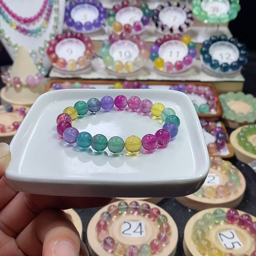 萤石手链未镶嵌色标9.2mm