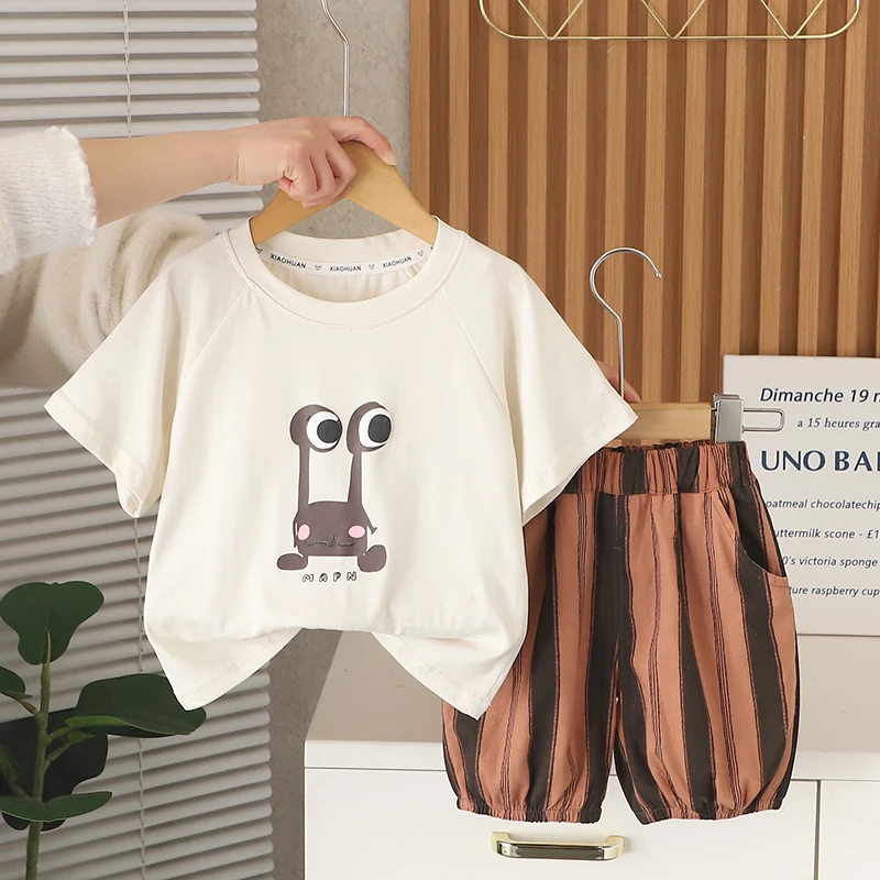 夏季2025男童两件套中小童0-1-2-3岁宝宝时髦洋气休闲套装