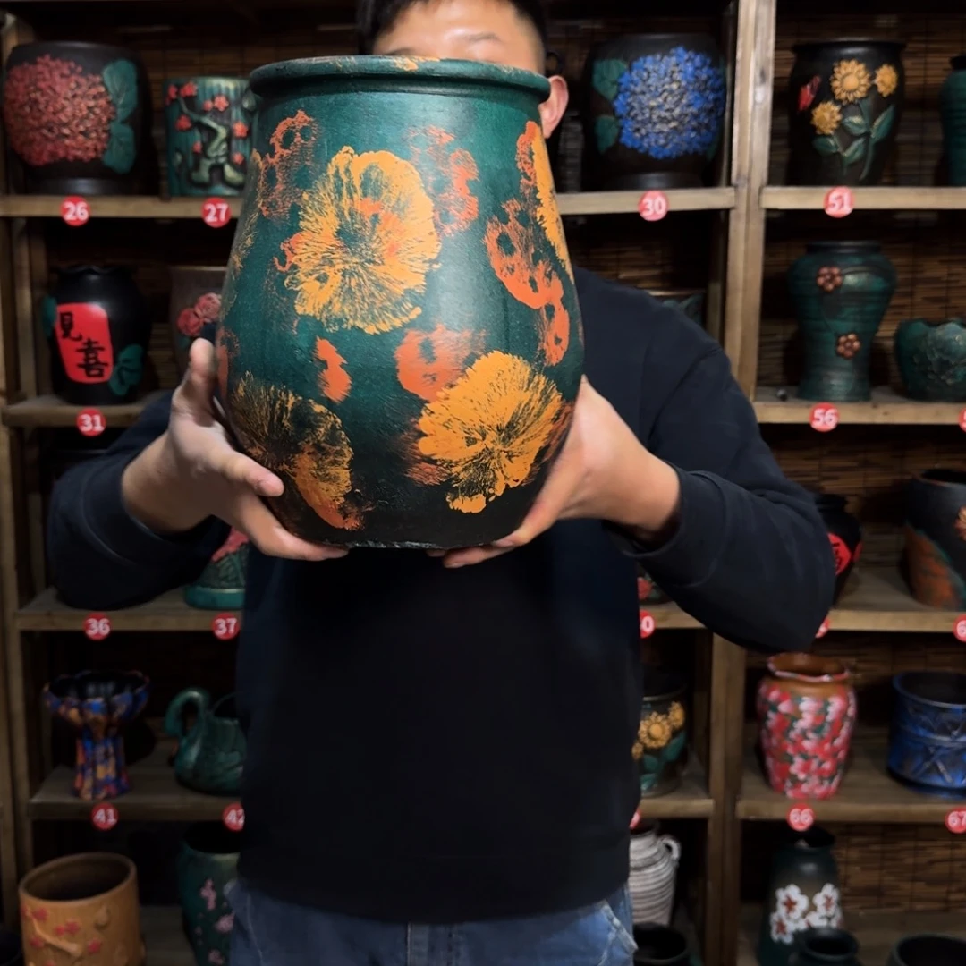 带孔高端浮雕花盆炸炸炸