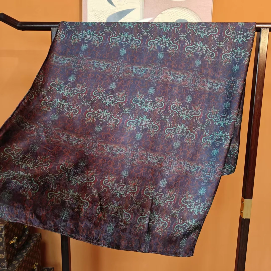 高货【绛罗古纹】140*140重锻老料香云高货重磅国风高端丝巾-C13