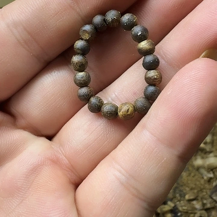 沉香碎屑沉香张勺子卡4虫漏戒指