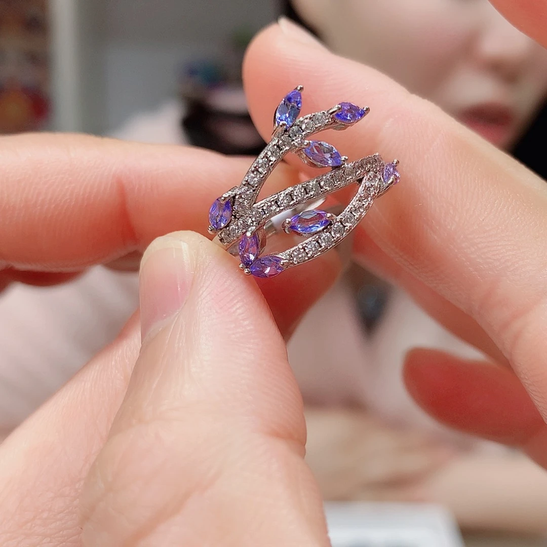 坦桑石戒指银S925镶嵌