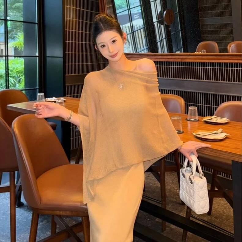 老钱风秋冬休闲韩版连衣裙秋针织显瘦千金感两件套套装裙洋气气质