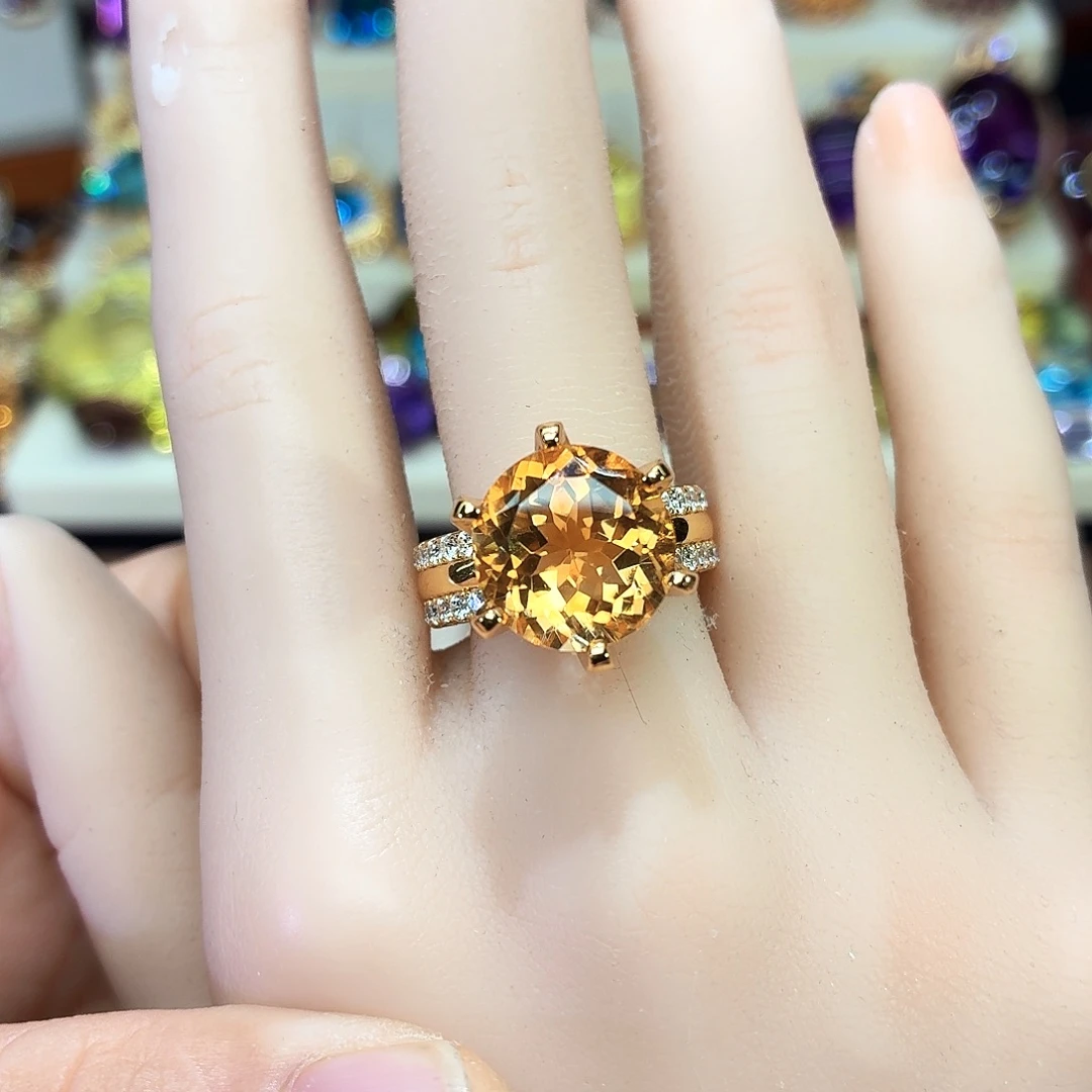 水晶戒指银S925镶嵌