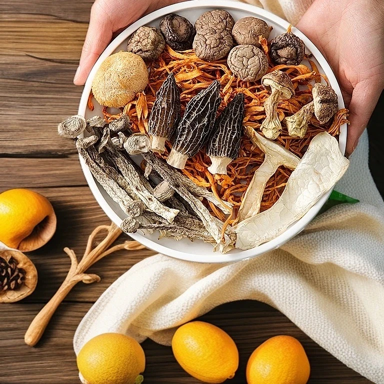 云南特产七彩菌汤包含羊肚菌鹿茸菇花可炖鸡鸭煲汤