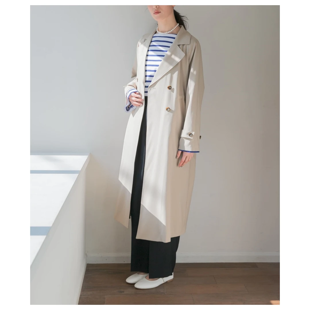 【DD外贸】春季新款 U 高级感中长款大衣英伦风休闲纯色风衣