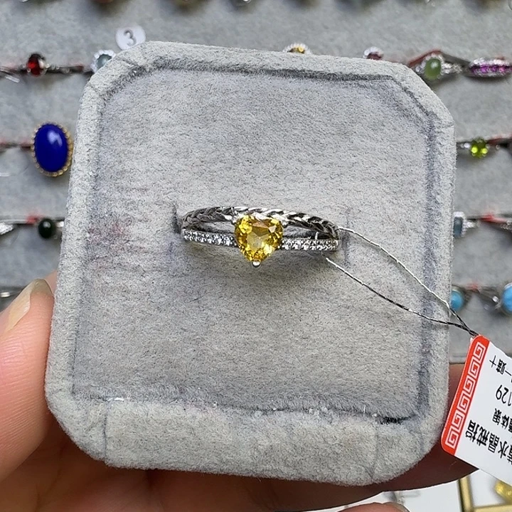 戒指银S925镶嵌水晶