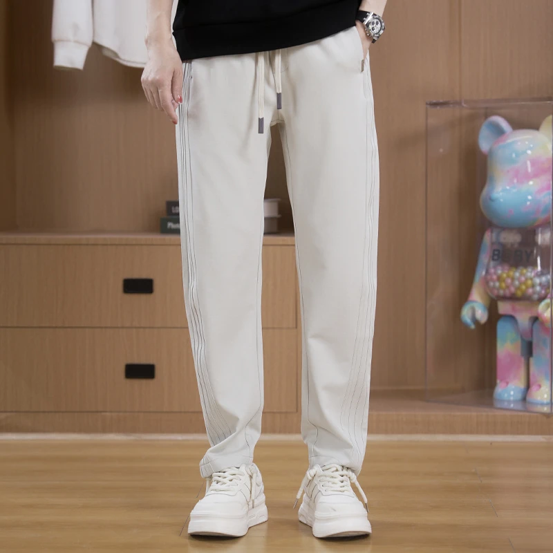 2025春季新款时尚裤男士休闲裤百搭直筒宽松纯色外穿修身