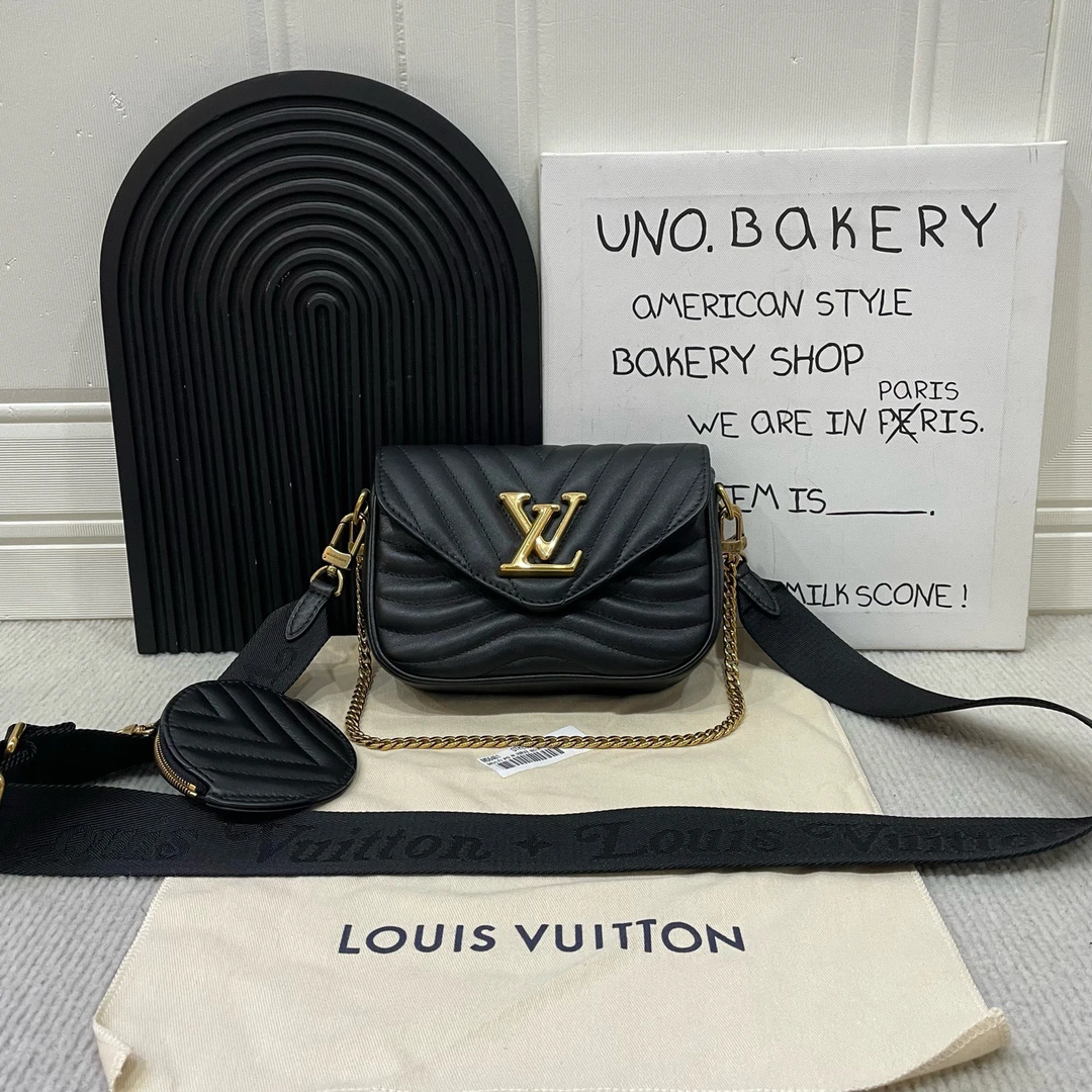95新 LouisVuitton/路易威登 【蔡包紫】黑色屁屁包三合一