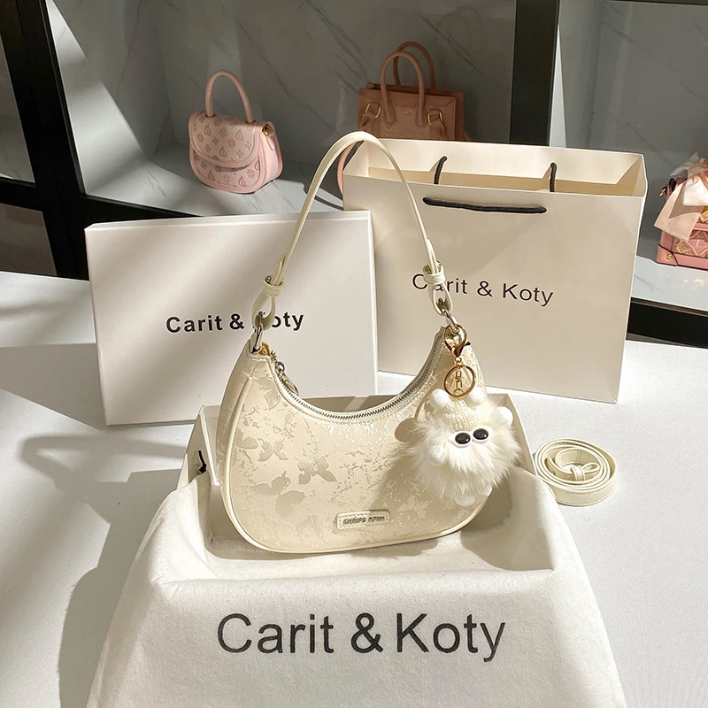CARIT KOTY新中式月牙包包女2025春新款高级感小众蝴蝶腋下包潮