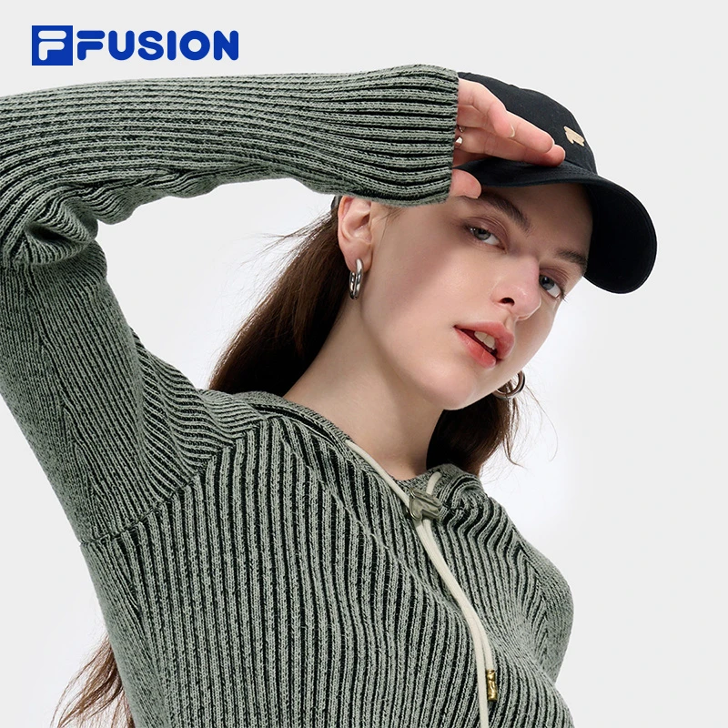 FILA斐乐正品女装修身亲肤百搭运动休闲潮流显瘦编织衫T11W443401