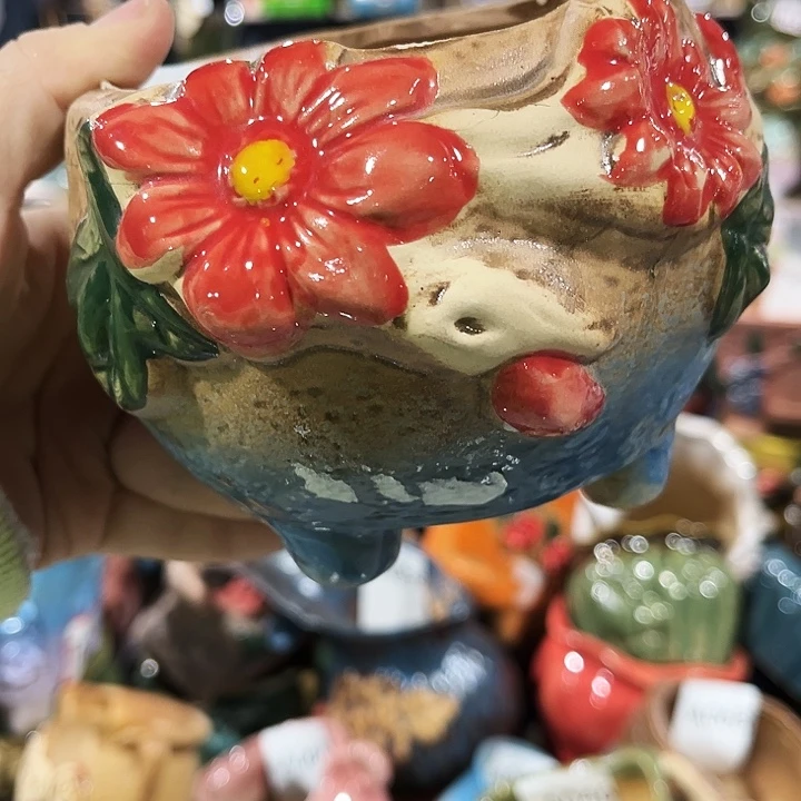 瓷片花盆多肉植物艺术品