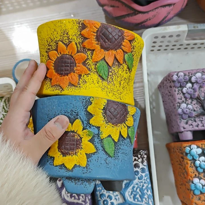 红陶吸水透气的白陶花盆凑满12发货