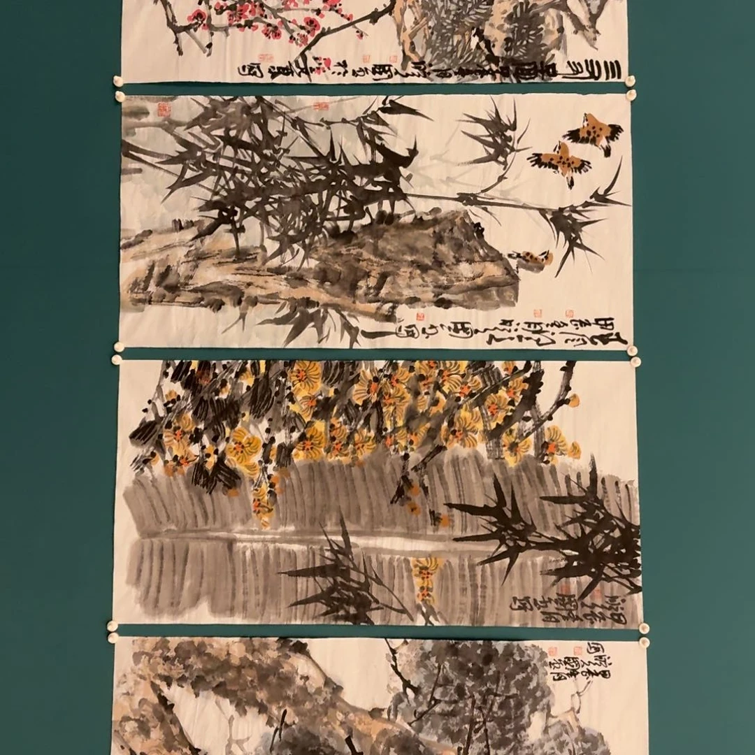 国画单老师画作画作