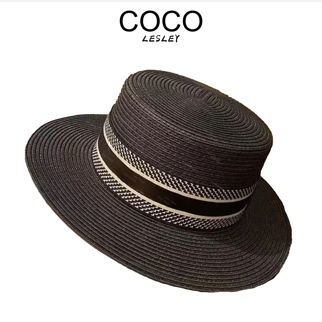 【COCO LESLEY】春夏时尚度假草帽百搭平顶防晒草帽遮阳春夏出