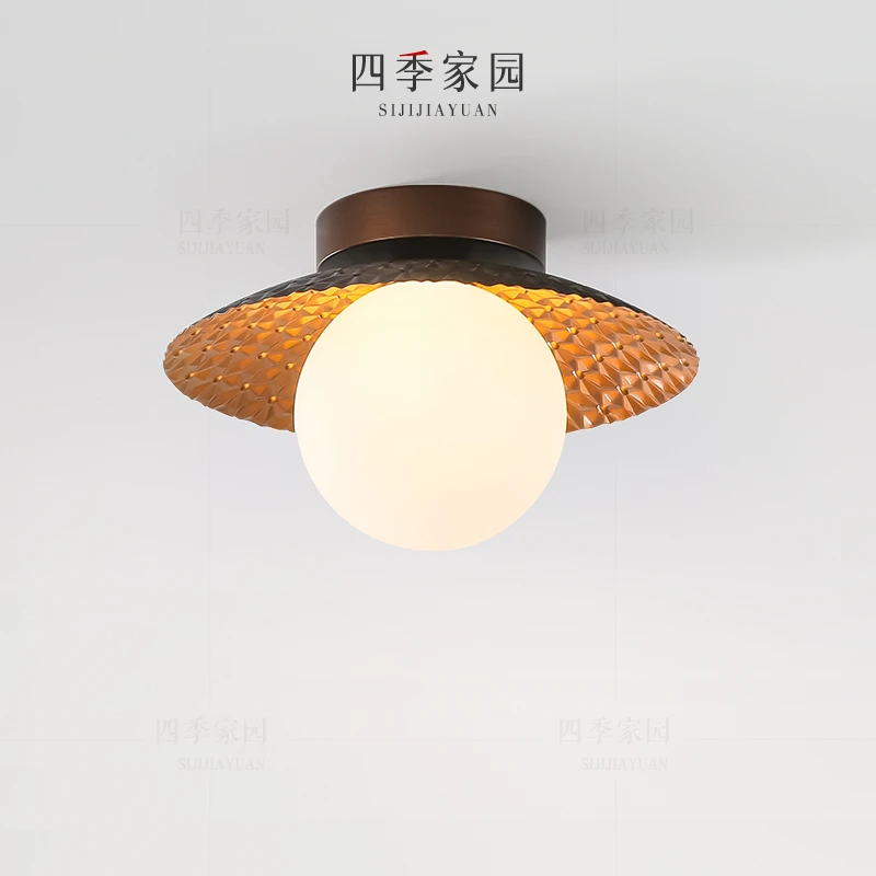 玄关过道灯走廊灯法式中古吸顶灯简约创意复古简约阳台入户门厅灯