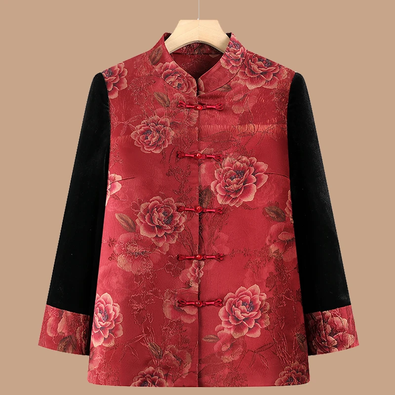 中老年人女装秋季外套洋气中式妈妈秋冬国风唐装老人衣服奶奶上衣