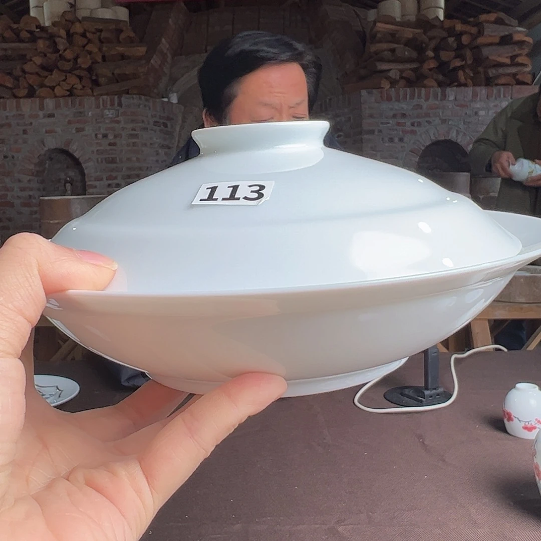 瓷柴窑9寸合器（开片变形）