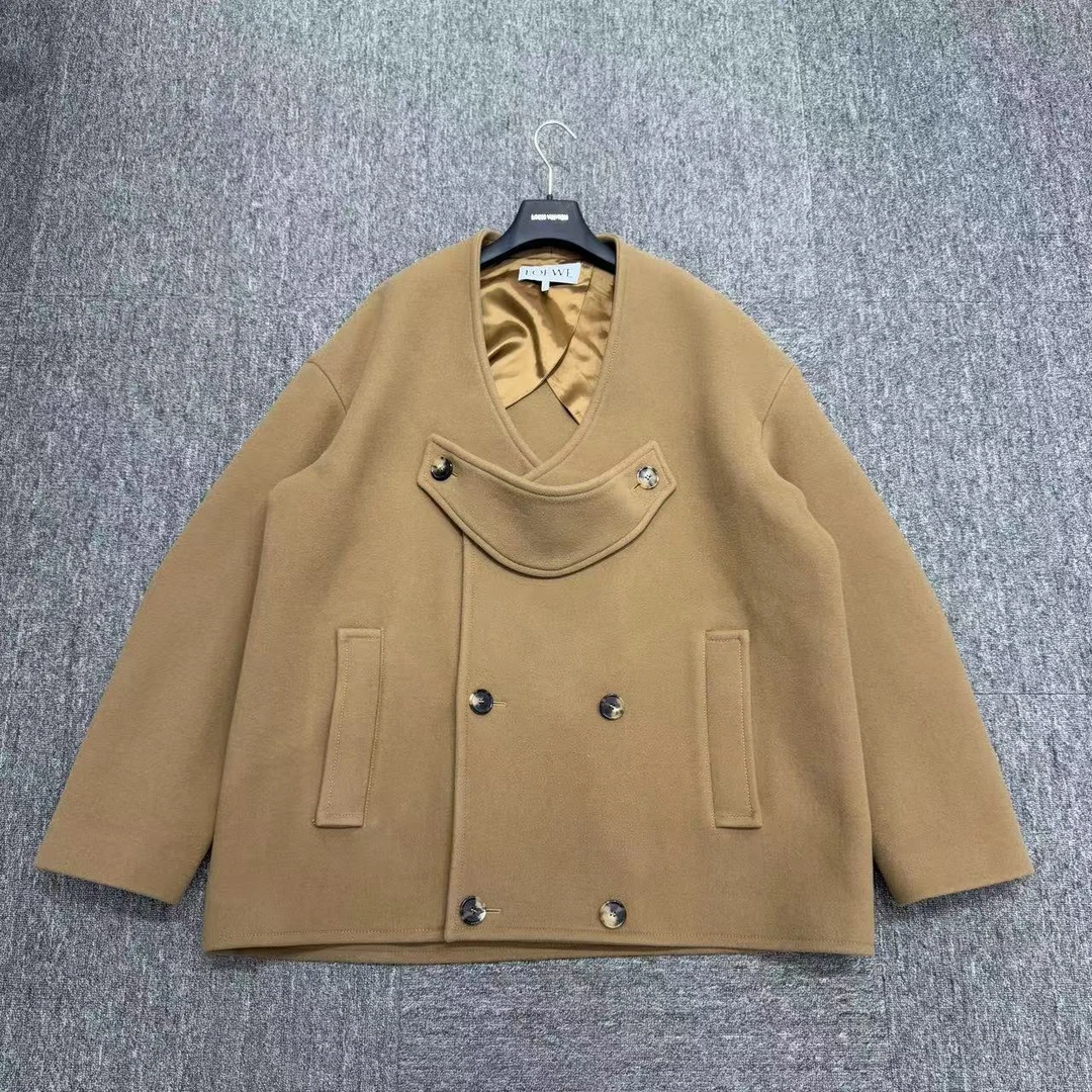 99新 LOEWE/罗意威 纯色羊毛大衣外套/52码/编码10120