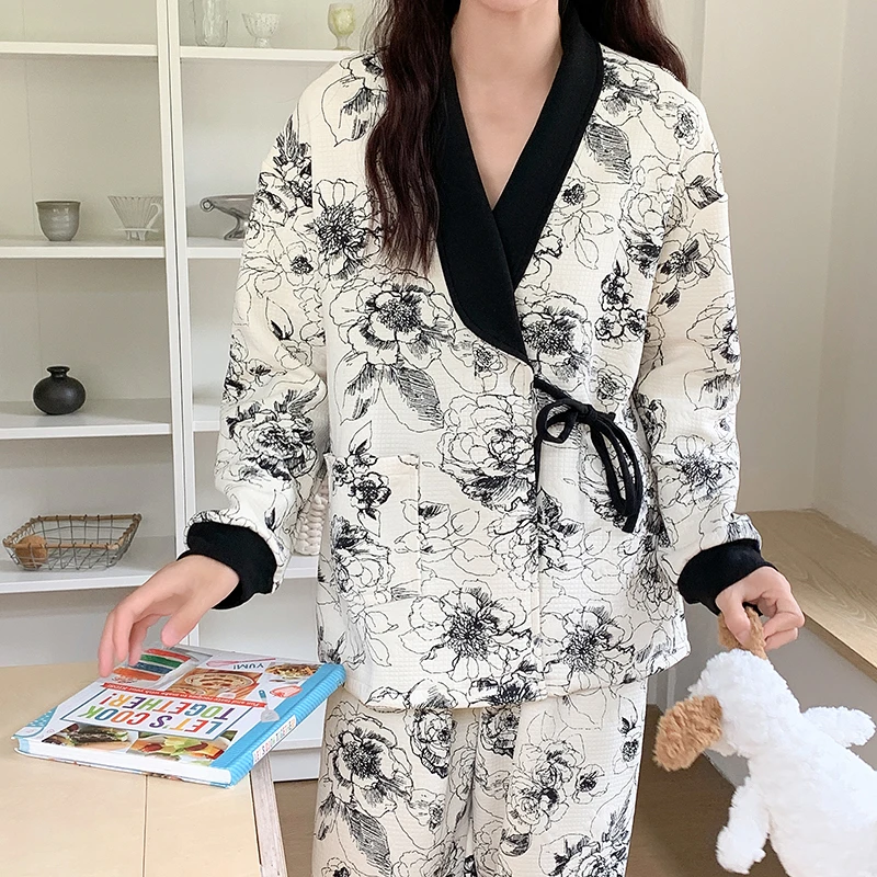 和服空气棉月子服11-12月份产妇秋冬季纯棉产后哺乳孕妇睡衣喂奶