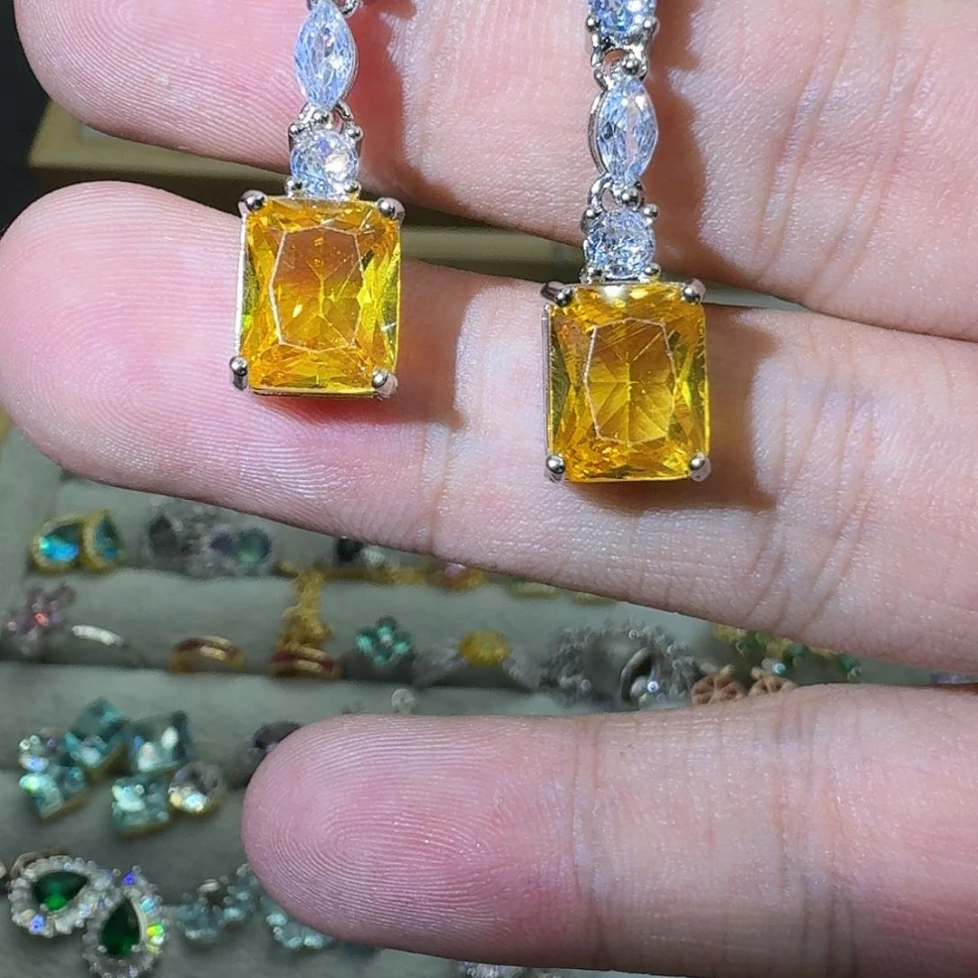 托帕石戒指银S925镶嵌