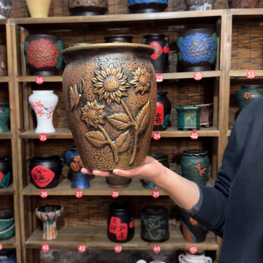 带孔高端浮雕花盆炸炸炸