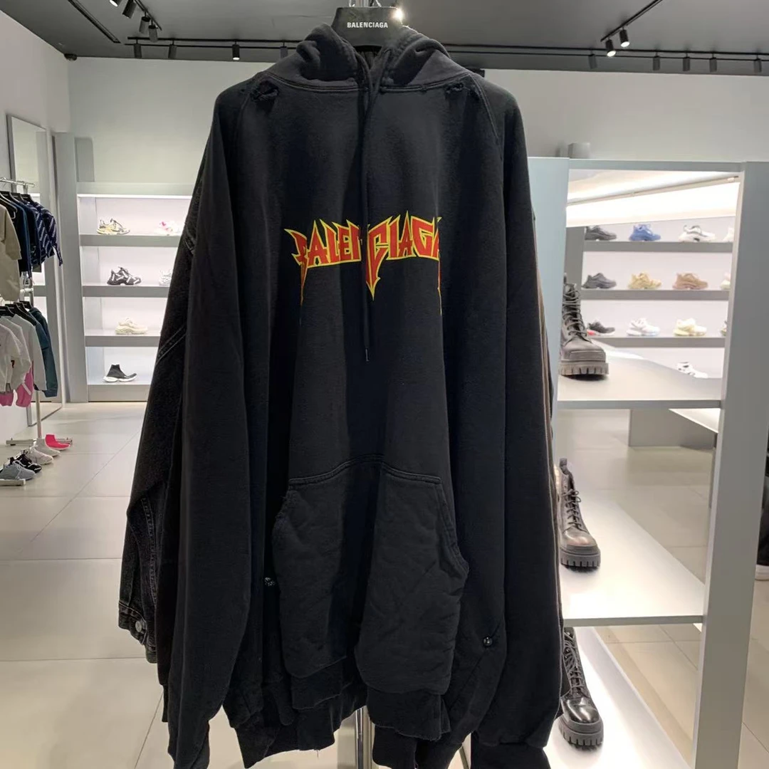 全新未使用 Balenciaga/巴黎世家 奥莱 火焰标连帽卫衣 3-4周到