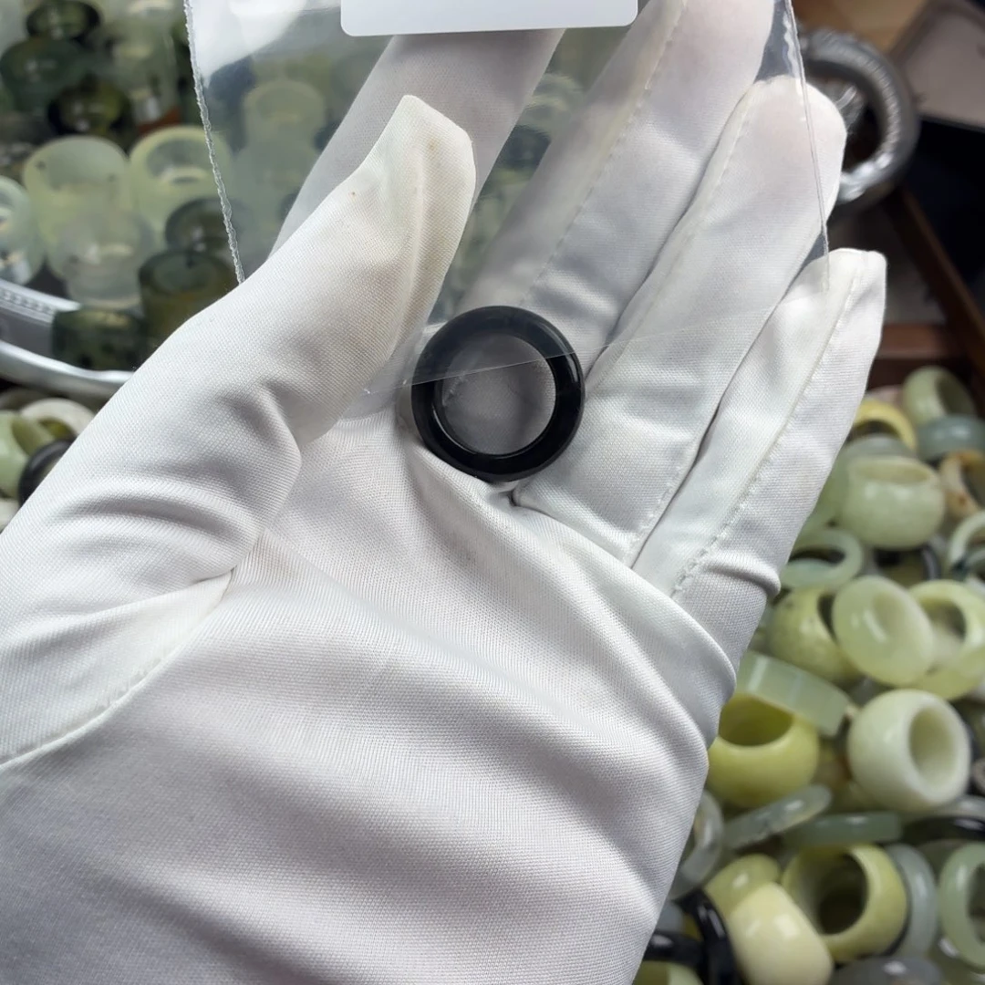 净***瑜蛇纹石玉合金戒指