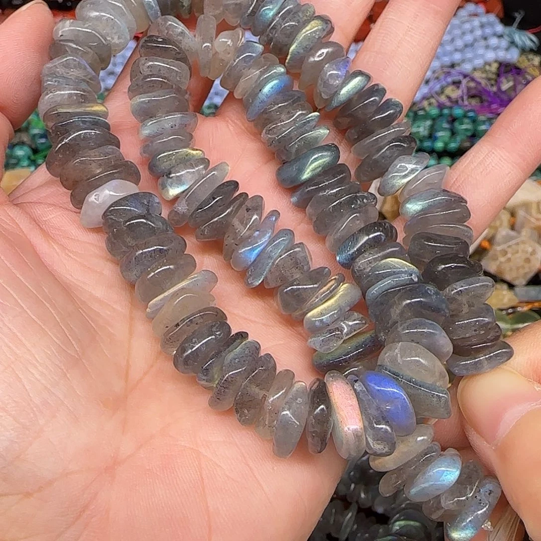 玛瑙/玉髓合金珠宝半成品拉长石10-12mm一条