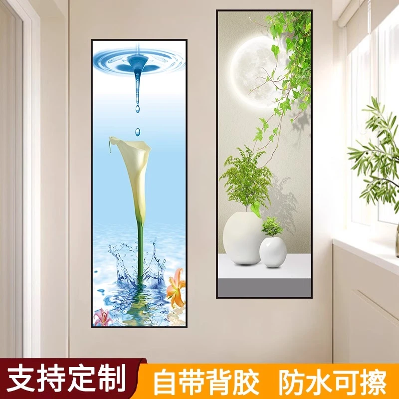 玄关贴画墙贴装饰遮丑自粘壁画背景墙客厅走廊过道贴纸挂画3d立体