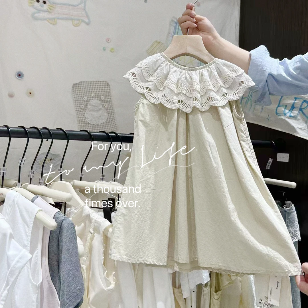 YX·25夏~大花边领娃娃衫X6057