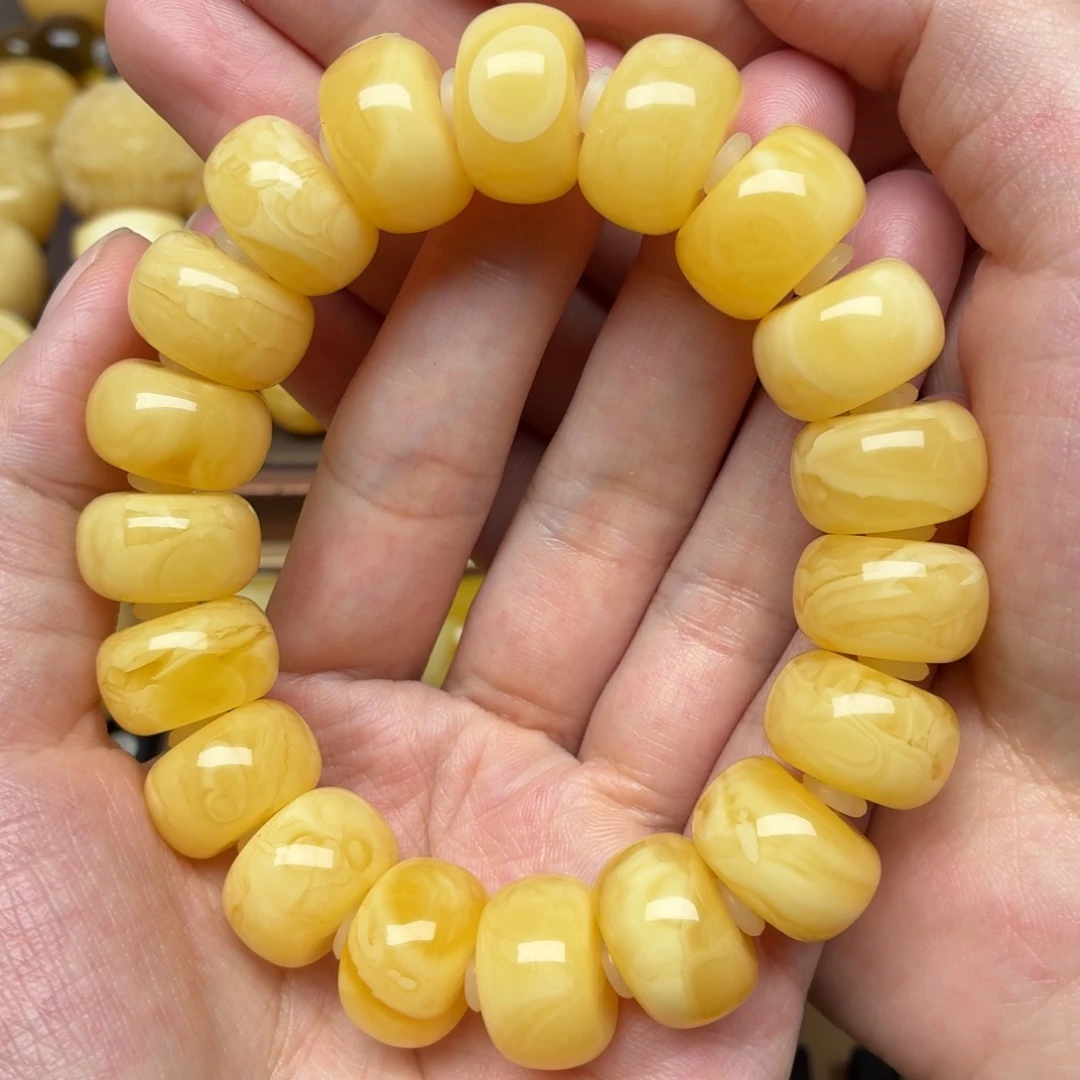 蜜蜡未镶嵌裸石蜜蜡17小+浓蜡墩子串