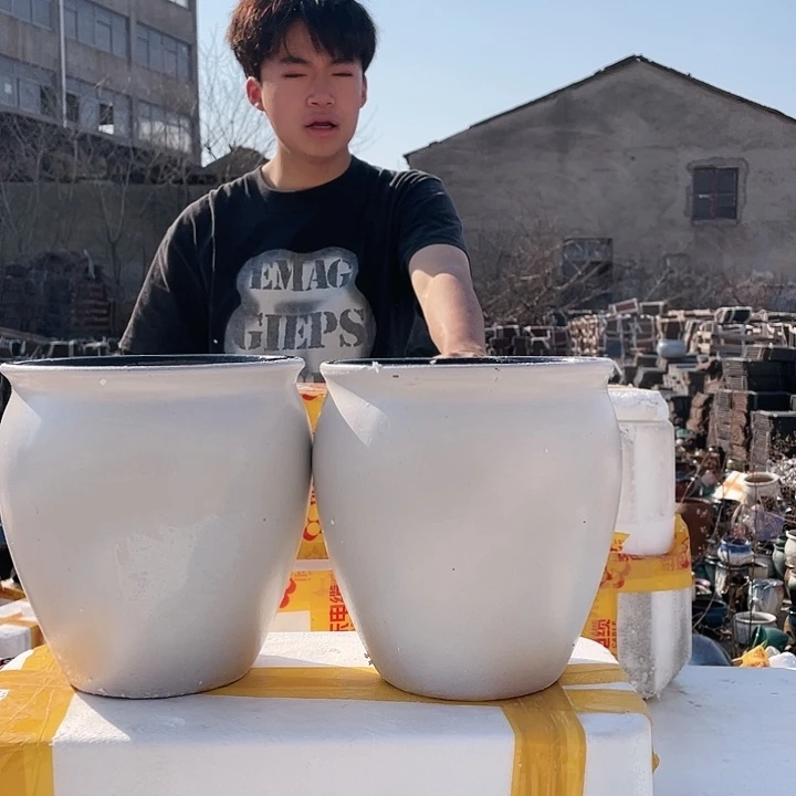 宜兴紫砂粗陶花盆