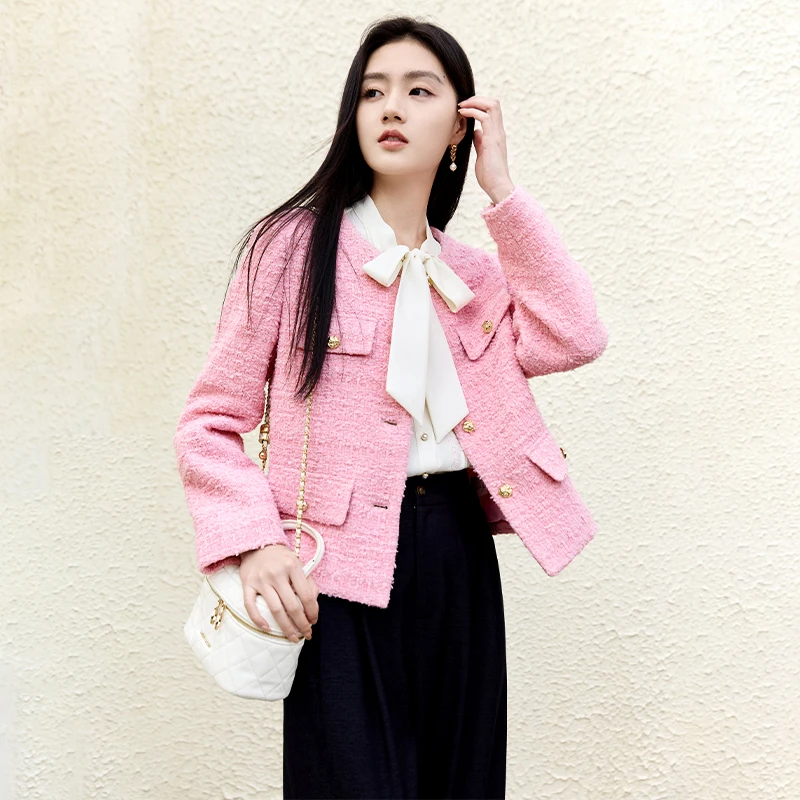 J851068短外套香影欧若智性风千金感小香风外套25春新款