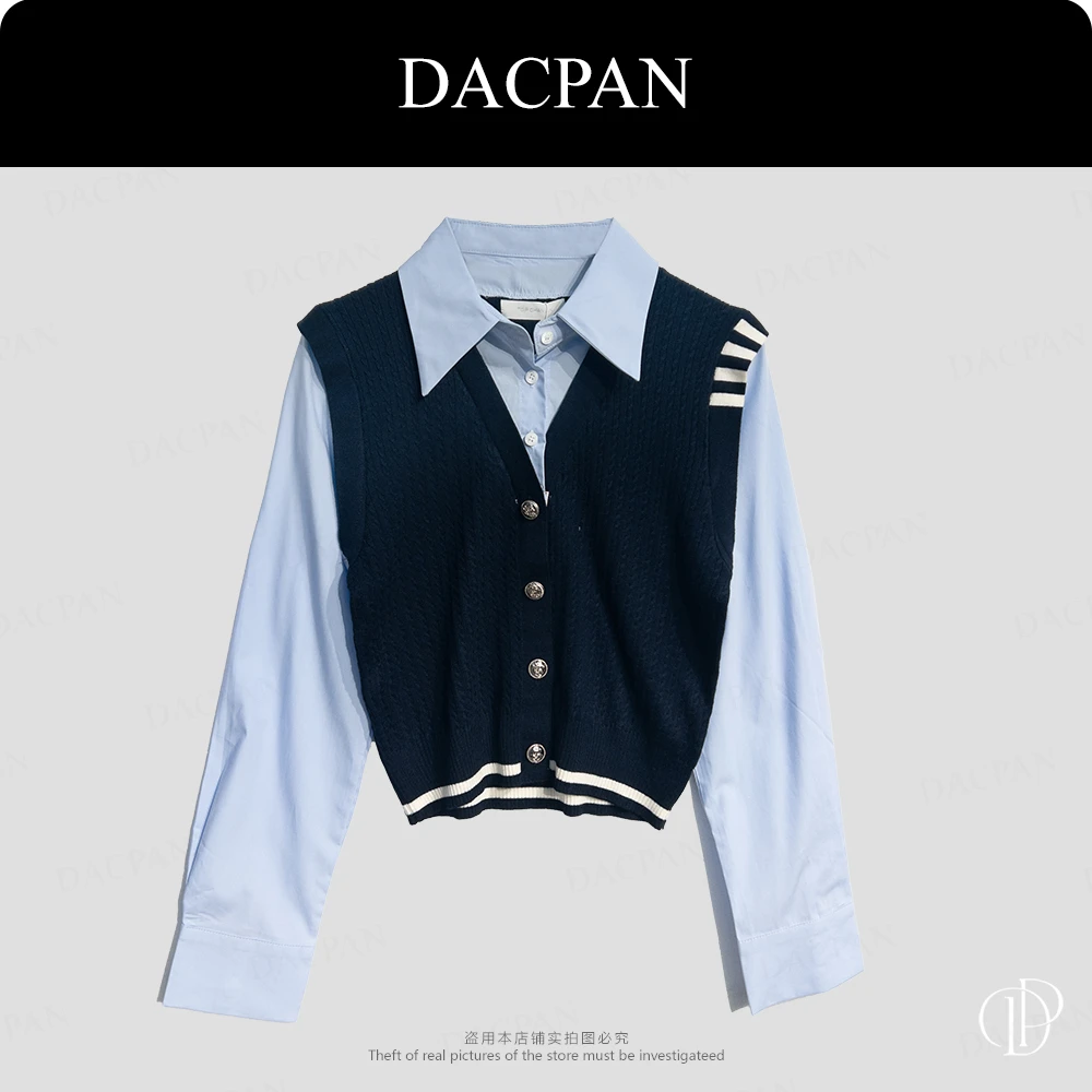 DACPAN-“暑假季”学院风假两件针织上衣 2025/盼·PP 25295