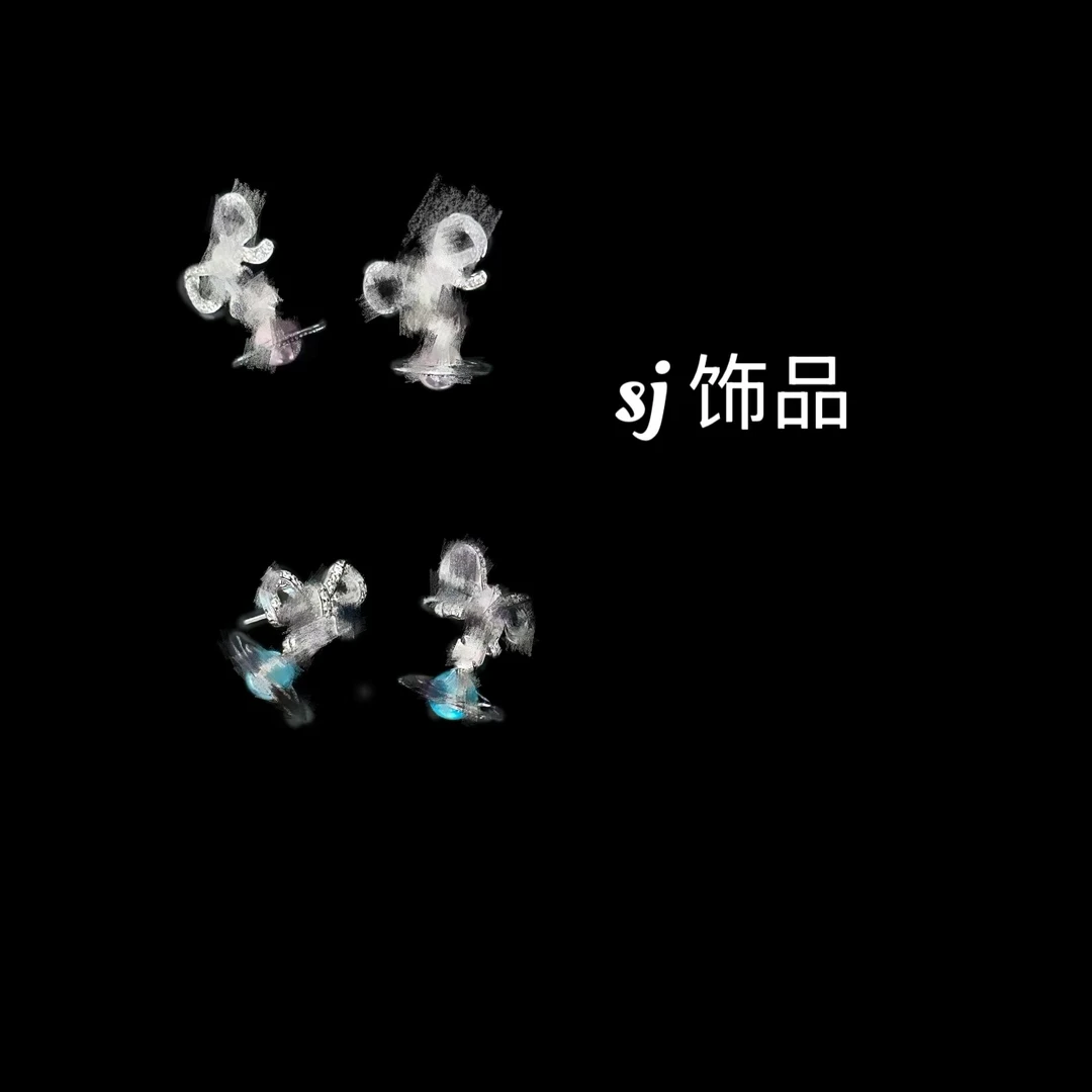 铜合金耳饰 耳饰——蝴蝶结星球轻奢小众气质简约时尚