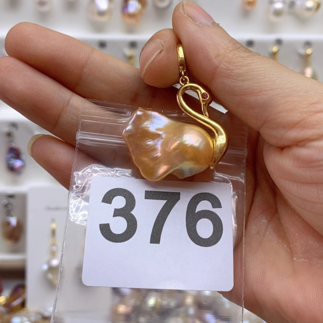 淡水珍珠颈饰银S925镶嵌376