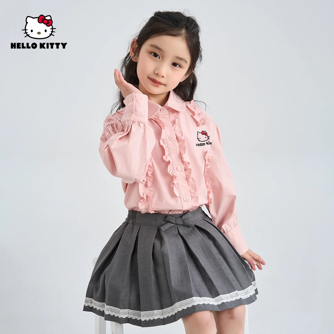 AD HelloKitty春季新款女童衣服中大休闲时尚儿童衬衫AC5125MK034