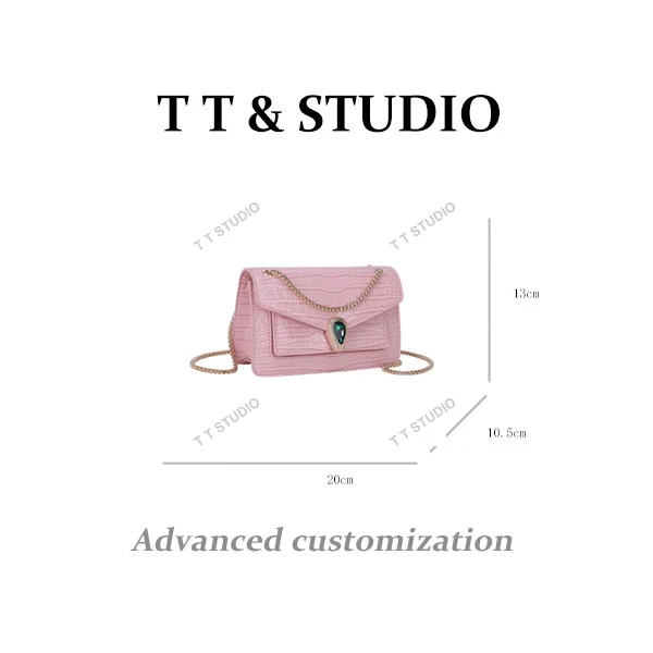 【TT Studio】QYX-9853-樱花粉RAIN.CUN简约腋下斜跨轻奢女包