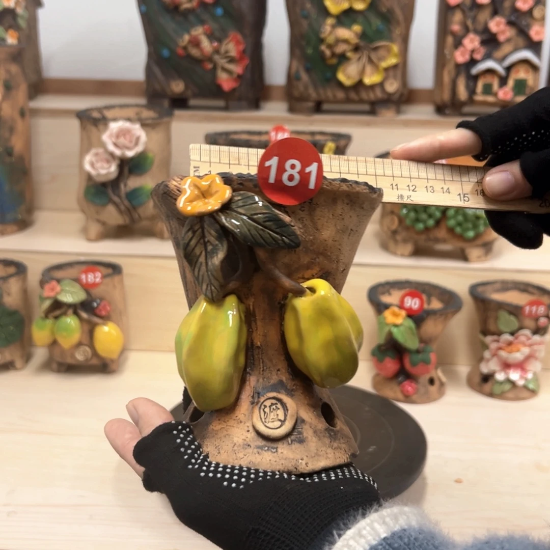 花盆紫砂，181号内口9外高13
