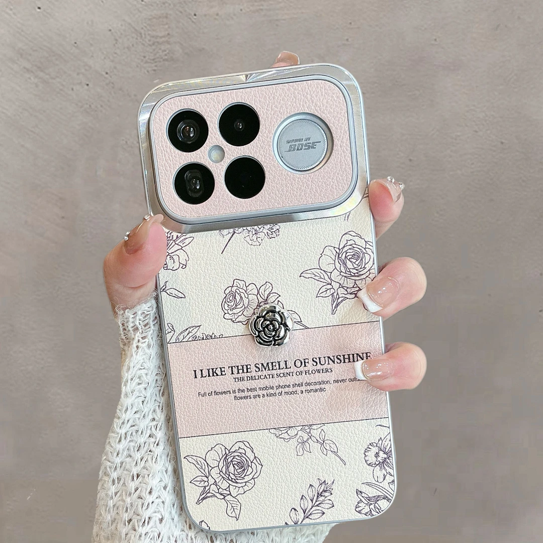 适用于红米k90手机壳k90promax新款2510DRK44C玫瑰花全包防摔简约