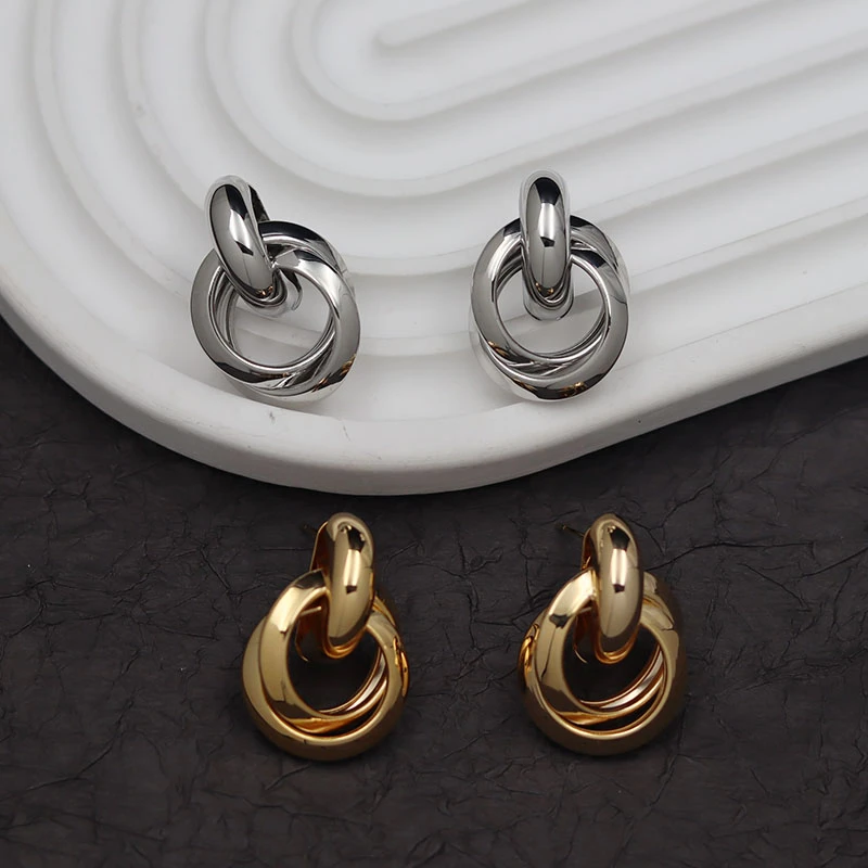 铜合金耳饰  欧美法式高级感设计气质简约耳钉耳环小众冷淡风女