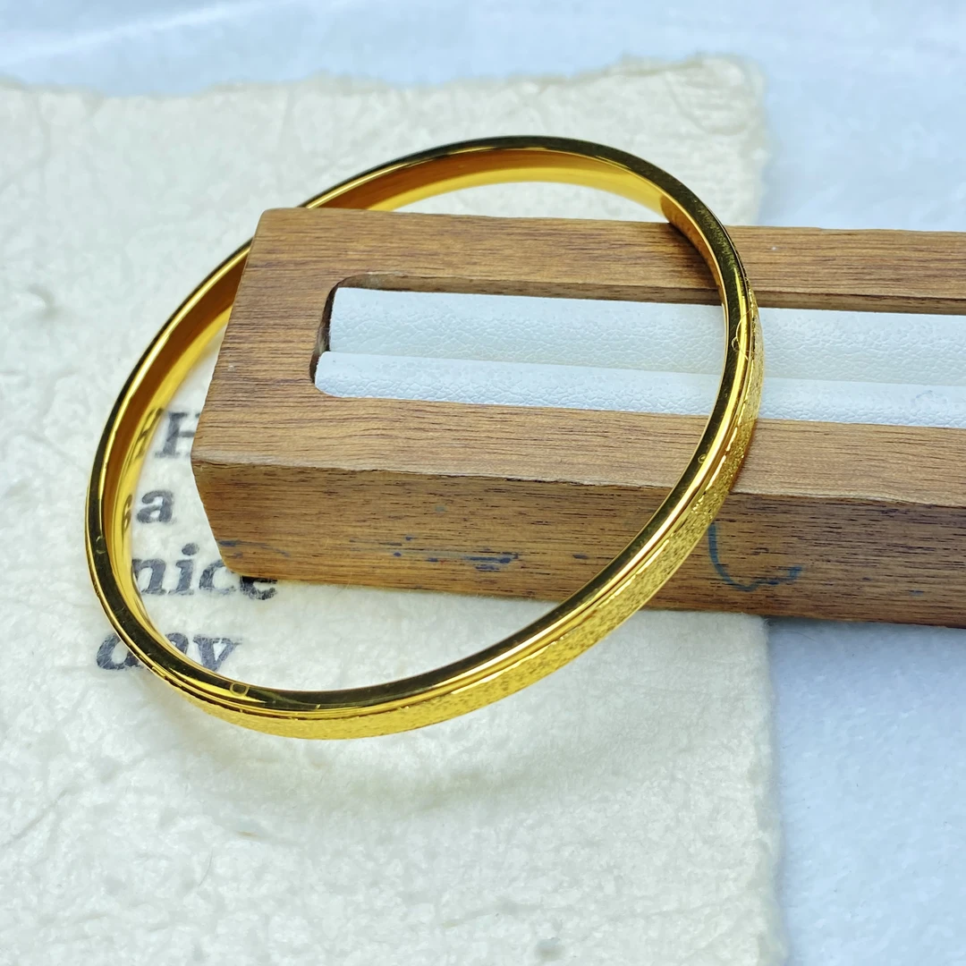 手镯 K黄色拉丝细闭口手镯多样性发一件45161