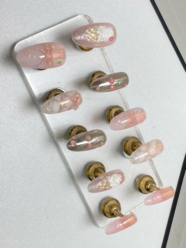 夏日冰淇淋纯手工穿戴甲可爱穿戴式ins风简约冰透夏季