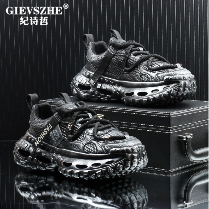 纪诗哲做旧脏脏鞋秋季男鞋厚底增高运动鞋休男鞋厚底秋冬款运动鞋