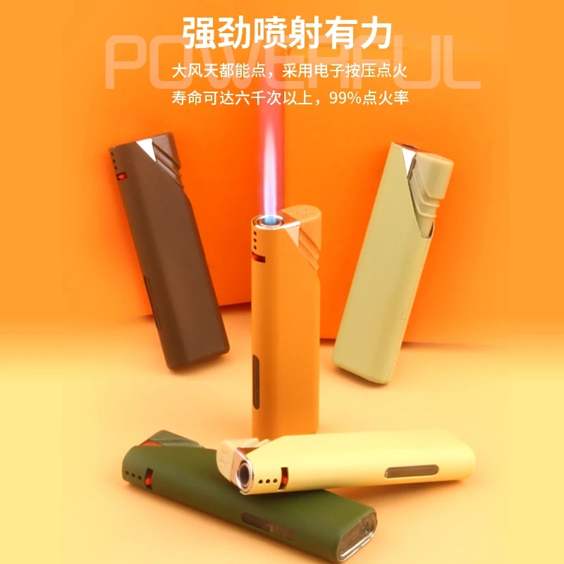 幸运猪直冲打火机蓝焰金属磨砂个性创意广告刻字过滤印字2024新款